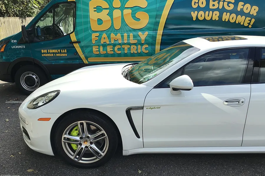 EV charger installation service van