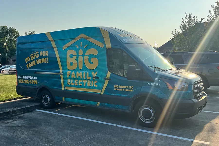 Electrical repair service van in Baton Rouge, LA