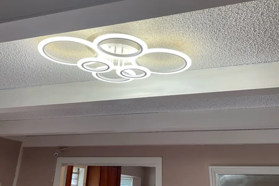 Finished indoor lighting installation project