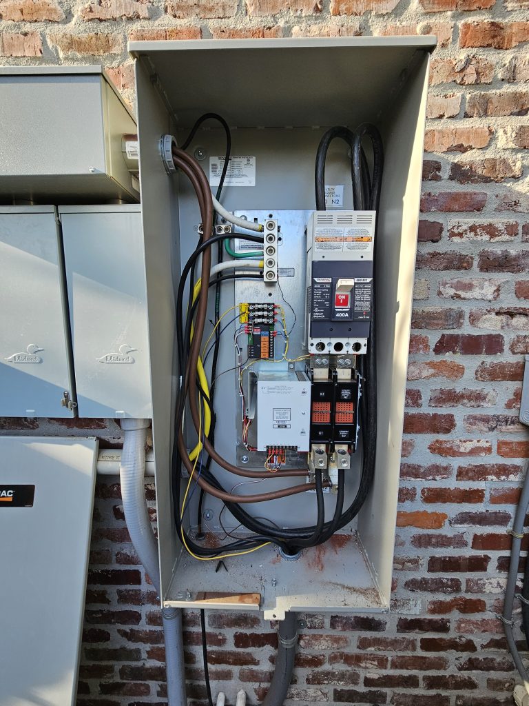 Low voltage electrical wiring service in progress